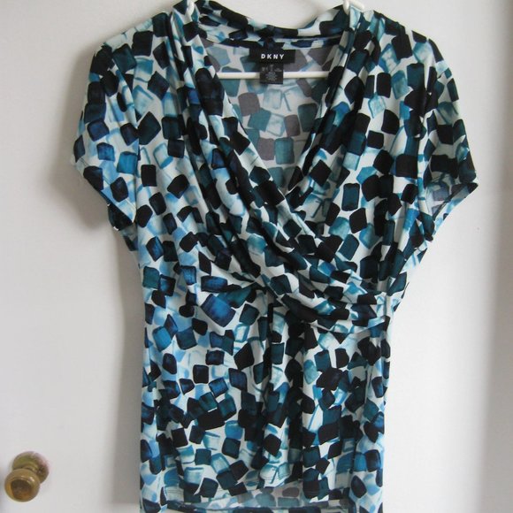 Ladies Blouse, DKNY, US L, greens - Picture 1 of 4